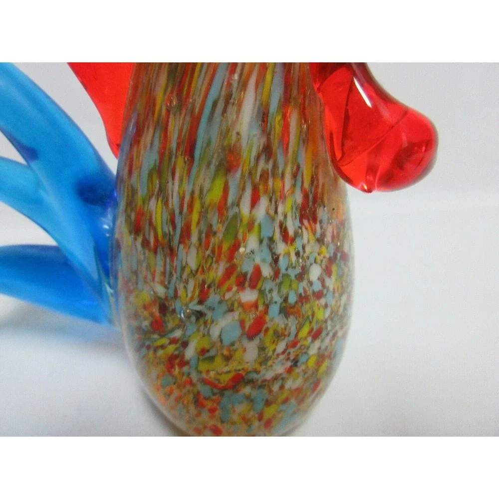 Art Glass ROOSTER Very Colorful Excellent Condition 5.5' TALL - Picture 3 of 6
